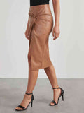Twist Detail High Waist Skirt - Ajonjolí&Spice33 Bazaar
