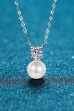 925 Sterling Silver Freshwater Pearl Moissanite Necklace - Ajonjolí&Spice33 Bazaar