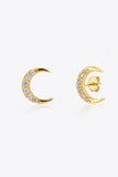 Zircon Moon 925 Sterling Silver Stud Earrings - Ajonjolí&Spice33 Bazaar