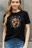 Simply Love Full Size Floral Graphic Cotton Tee - Ajonjolí&Spice33 Bazaar