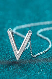 Sterling Silver V Letter Pendant Necklace - Ajonjolí&Spice33 Bazaar