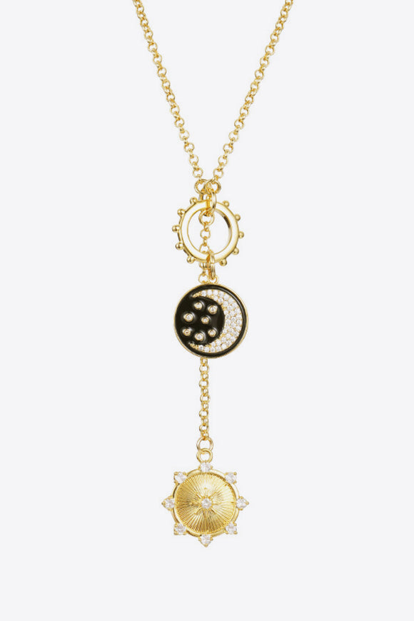 Zircon Sun and Moon Pendant Necklace - Ajonjolí&Spice33 Bazaar