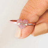 MOM Heart Shape 925 Sterling Silver Engraved Ring - Ajonjolí&Spice33 Bazaar