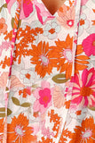 Floral Tie Neck Flutter Sleeve Blouse - Ajonjolí&Spice33 Bazaar