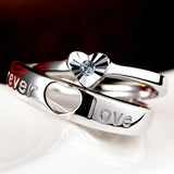 Adjustable Couple 925 Sterling Silver Heart-Shaped Detail Rings - Ajonjolí&Spice33 Bazaar