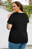 Plus Size Contrast Sequin V-Neck Tee Shirt - Ajonjolí&Spice33 Bazaar