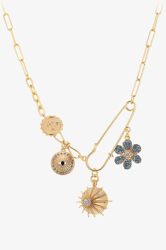 Rhinestone Flower Paperclip Chain Necklace - Ajonjolí&Spice33 Bazaar