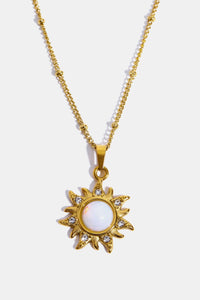Opal Sun Pendant Stainless Steel Necklace - Ajonjolí&Spice33 Bazaar