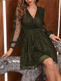Surplice Balloon Sleeve Mini Dress - Ajonjolí&Spice33 Bazaar