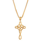 14K Gold Plated Infinity Cross Pendant Necklace - Ajonjolí&Spice33 Bazaar