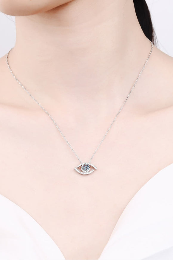 Moissanite Evil Eye Pendant 925 Sterling Silver Necklace - Ajonjolí&Spice33 Bazaar
