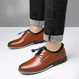 Fashion Men's Leather Shoes Round Toe Men's Shoes Men's Casual Men's Shoes - Ajonjolí&Spice33 Bazaar