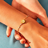 Sunflower Shape 18K Gold-Plated Bead Bracelet - Ajonjolí&Spice33 Bazaar