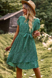 Belted Round Neck Petal Sleeve Mini Dress - Ajonjolí&Spice33 Bazaar