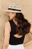 Fame Fight Through It Lace Detail Straw Braided Fashion Sun Hat - Ajonjolí&Spice33 Bazaar