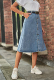 Button Front A-Line Denim Skirt - Ajonjolí&Spice33 Bazaar