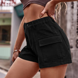 High-Waist Denim Shorts with Pockets - Ajonjolí&Spice33 Bazaar