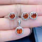 Silver-Plated Zircon Flower Shape Pendant Necklace - Ajonjolí&Spice33 Bazaar