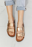 MMShoes Best Life Double-Banded Slide Sandal in Gold - Ajonjolí&Spice33 Bazaar