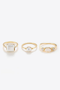 Pearl 18K Gold-Plated Ring Set - Ajonjolí&Spice33 Bazaar