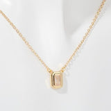 Inlaid Zircon Brass Pendant Necklace - Ajonjolí&Spice33 Bazaar