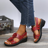 Angeline Vegan Leather Comfortable Sandals Velcro (White Black Brown and Red) - Ajonjolí&Spice33 Bazaar