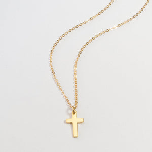 Cross 10 mm pendant with Chain  Necklace Sterling Silver - Ajonjolí&Spice33 Bazaar