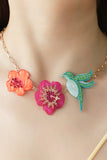 Flower & Bird Rhinestone Decor Necklace - Ajonjolí&Spice33 Bazaar