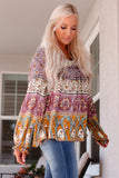 Bohemian Long Flounce Sleeve V-Neck Blouse - Ajonjolí&Spice33 Bazaar