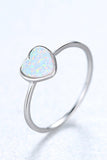 Opal Heart 925 Sterling Silver Ring - Ajonjolí&Spice33 Bazaar
