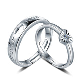 Adjustable Couple 925 Sterling Silver Heart-Shaped Detail Rings - Ajonjolí&Spice33 Bazaar