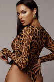 Scoop Neck Cheetah Mesh Bodysuit - Ajonjolí&Spice33 Bazaar