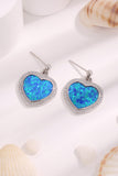 Platinum-Plated Opal Heart Earrings - Ajonjolí&Spice33 Bazaar