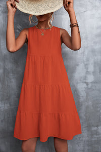 Sleeveless Round Neck Tiered Dress - Ajonjolí&Spice33 Bazaar