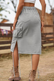 Drawstring Denim Cargo Skirt - Ajonjolí&Spice33 Bazaar