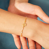 Crown Shape 18K Gold-Plated Bead Bracelet - Ajonjolí&Spice33 Bazaar