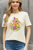 Simply Love Full Size Flower Graphic Cotton Tee - Ajonjolí&Spice33 Bazaar