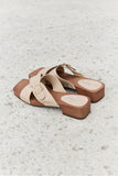 Forever Link Square Toe Cross Strap Buckle Clog Sandal in Sand - Ajonjolí&Spice33 Bazaar