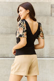 And The Why Hold Me Close Full Size Floral Print Textured Sleeve Knit Top - Ajonjolí&Spice33 Bazaar