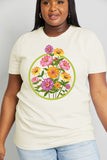 Simply Love Full Size Flower Graphic Cotton Tee - Ajonjolí&Spice33 Bazaar