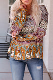 Bohemian Long Flounce Sleeve V-Neck Blouse - Ajonjolí&Spice33 Bazaar