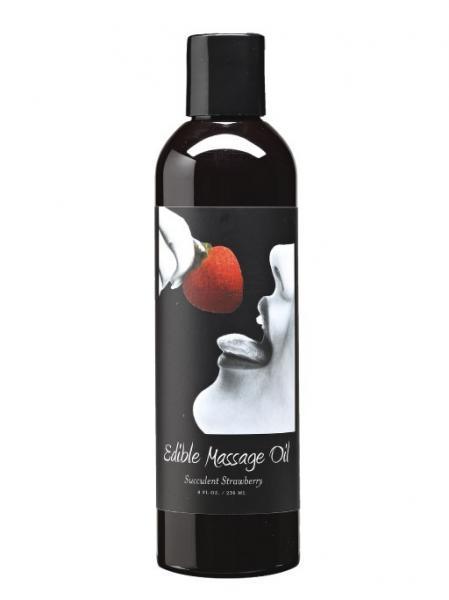 Earthly Body Edible Massage Oil Succulent Strawberry 8oz - Ajonjolí&Spice33 Bazaar
