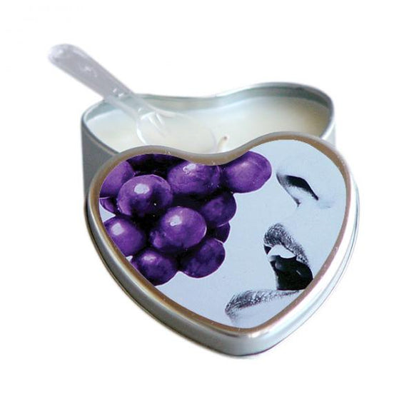 Earthly Body Edible Massage Candle Grape 4oz Heart Tin - Ajonjolí&Spice33 Bazaar