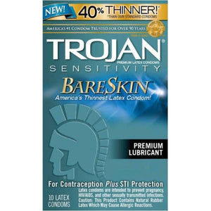 Trojan Bare Skin Lubricated Condoms (10) - Ajonjolí&Spice33 Bazaar
