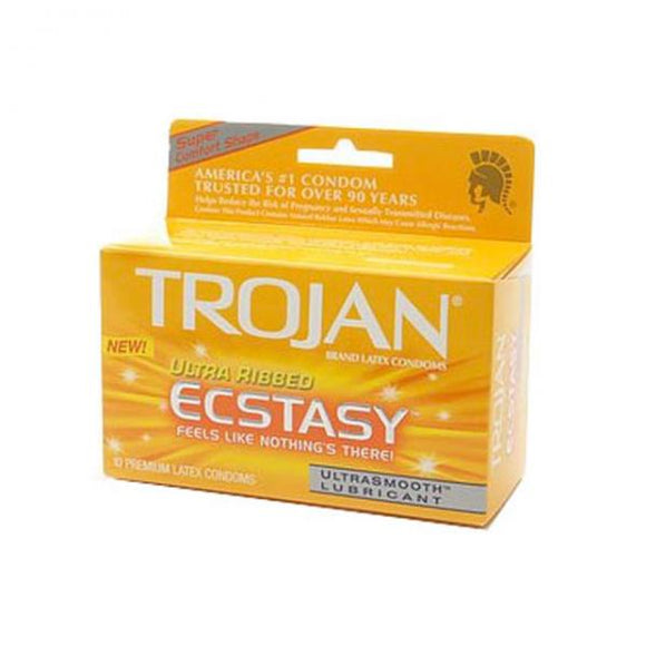 Trojan Ultra Ribbed Ecstasy Lubricated Condoms 2 Pack - Ajonjolí&Spice33 Bazaar