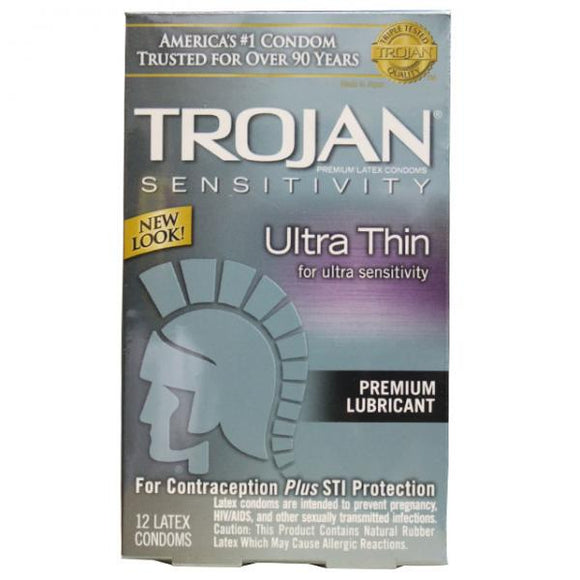 Trojan Sensitivity Ultra Thin Latex Condoms 12 Pack - Ajonjolí&Spice33 Bazaar