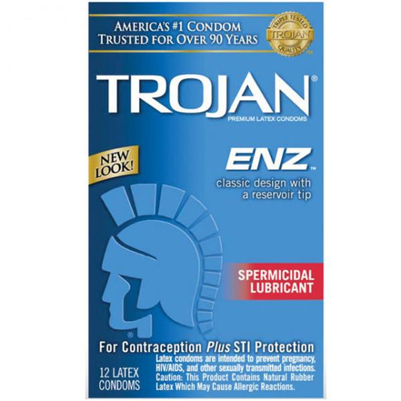 Trojan Condom Enz With Spermicidal Lubricant 12 Pack - Ajonjolí&Spice33 Bazaar