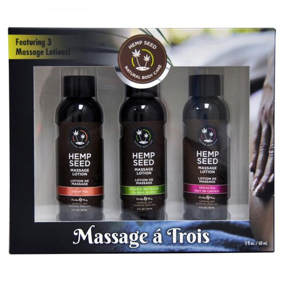 Earthly Body Gift Set Massage A Trois Includes: 2oz Isle Of You Massage Lotion, 2oz Skinny Dip Massa - Ajonjolí&Spice33 Bazaar