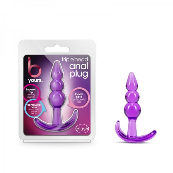 B Yours  Triple Bead Anal Plug Purple - Ajonjolí&Spice33 Bazaar