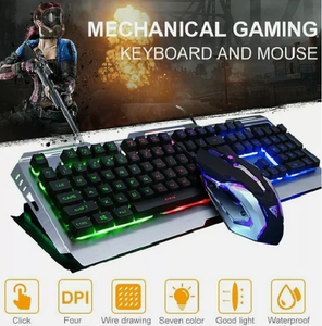 Ninja Dragon Metallic Silver Mechanical Gaming Keyboard and Mouse Set - Ajonjolí&Spice33 Bazaar